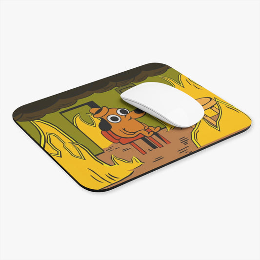 This Is Fine Dog Mouse Pad - Funny Desk Accessory for Home Office